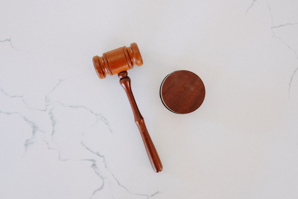 Gavel laying on a table